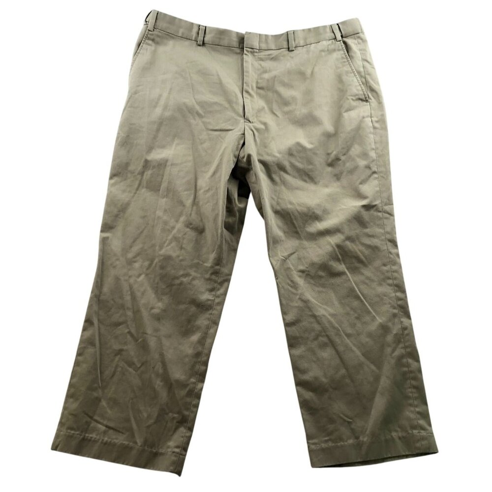 Adjust-A-Band Mens Expandable Pants Size 42S Chino Flat Front Khaki Beige Casual